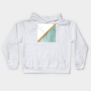 Marble luxe - jade teal Kids Hoodie